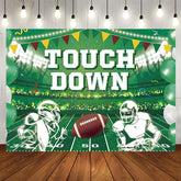 Aperturee - Aperturee Green Rugby Field Touch Down Sport Birthday Backdrop